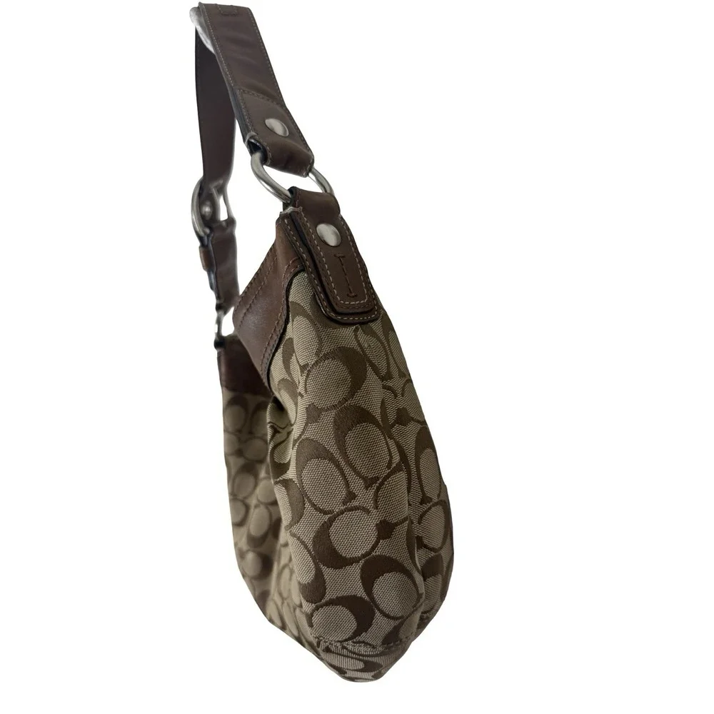 Coach Signature Brown/Beige Shoulder BagBuckle, Strap F13740 vintage y2k